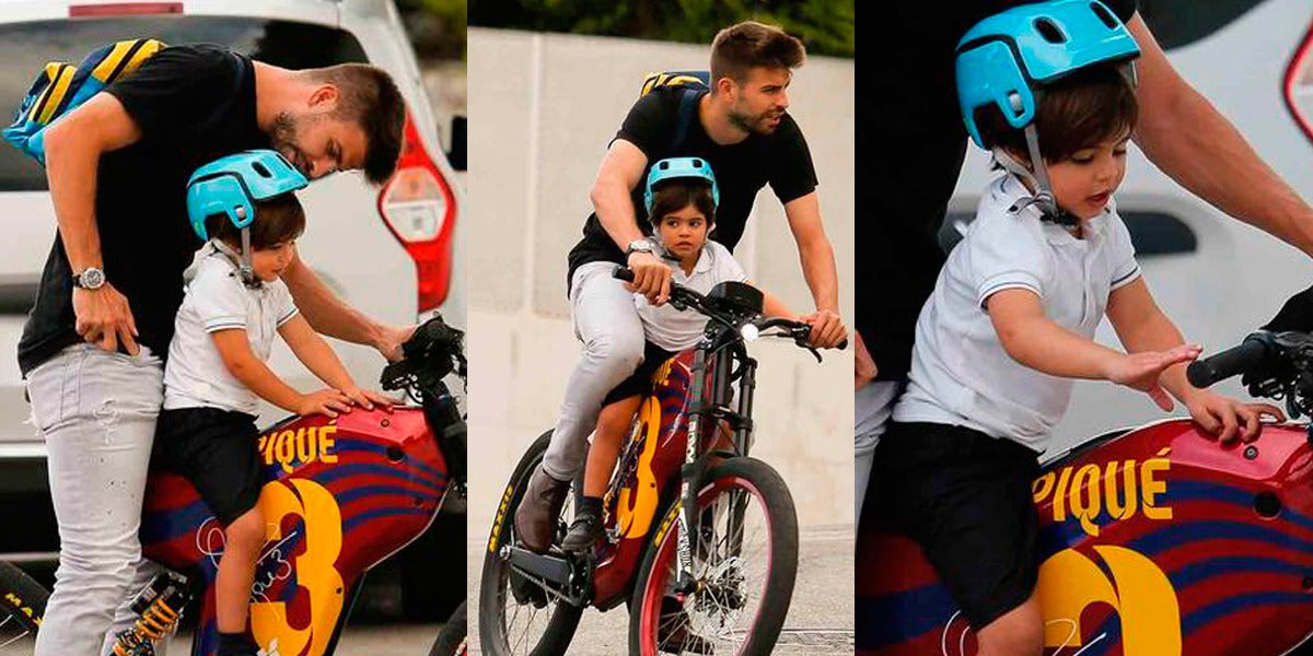 Piqué lleva a Milan en bicicleta
