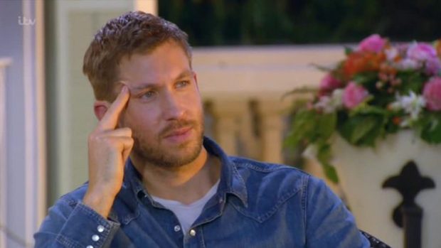 Calvin Harris intentando contener las lágrimas durante la audición
