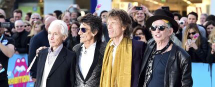 Los cuatro miembros de los Rolling Stones, Charlie Watts, Ronnie Wood, Mick Jagger y Keith Richards