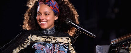 Alicia Keys presentando su nuevo disco 'Here' en Times Square