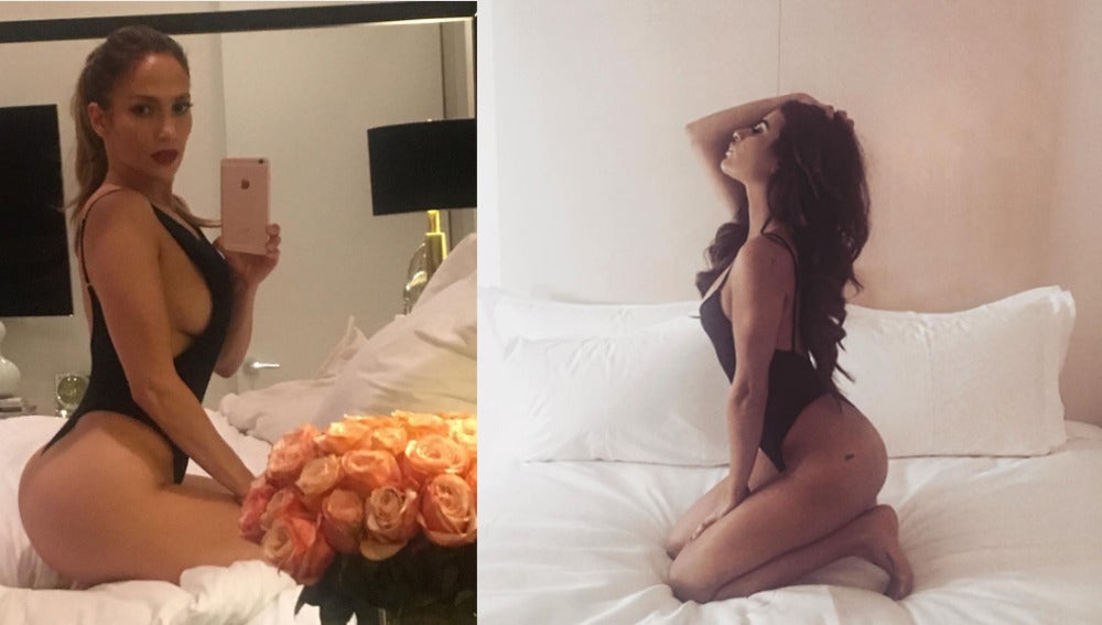 Lea Michele imita el selfie más sexy de Jennifer Lopez