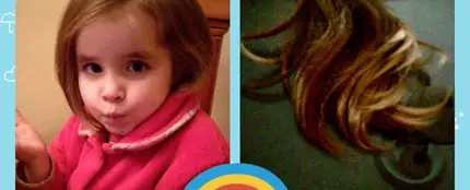 Alba Martínez tras haber donado su pelo Alba Martínez tras haber donado su pelo
