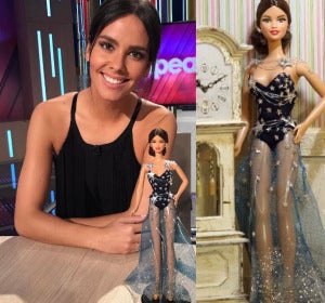 Cristina Pedroche con la muñeca que lleva la replica de su vestido de Nochevieja Cristina Pedroche con la muñeca que lleva la replica de su vestido de Nochevieja