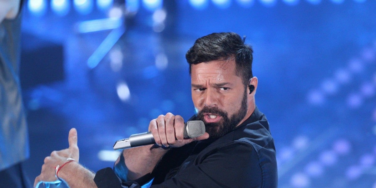 Ricky Martin durante su actuación en el Festival de Sanremo