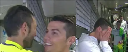 Cristiano Ronaldo y su saludo a Diego López Cristiano Ronaldo y su saludo a Diego López