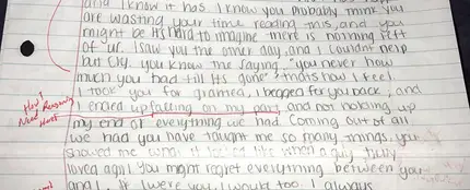 La carta que enviaron a Nick Lutz La carta que enviaron a Nick Lutz