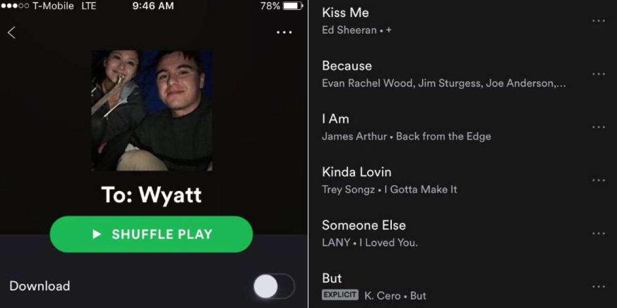 No sabía como cortar con su chico y le envió una playlist de Spotify con bastantes indirectas