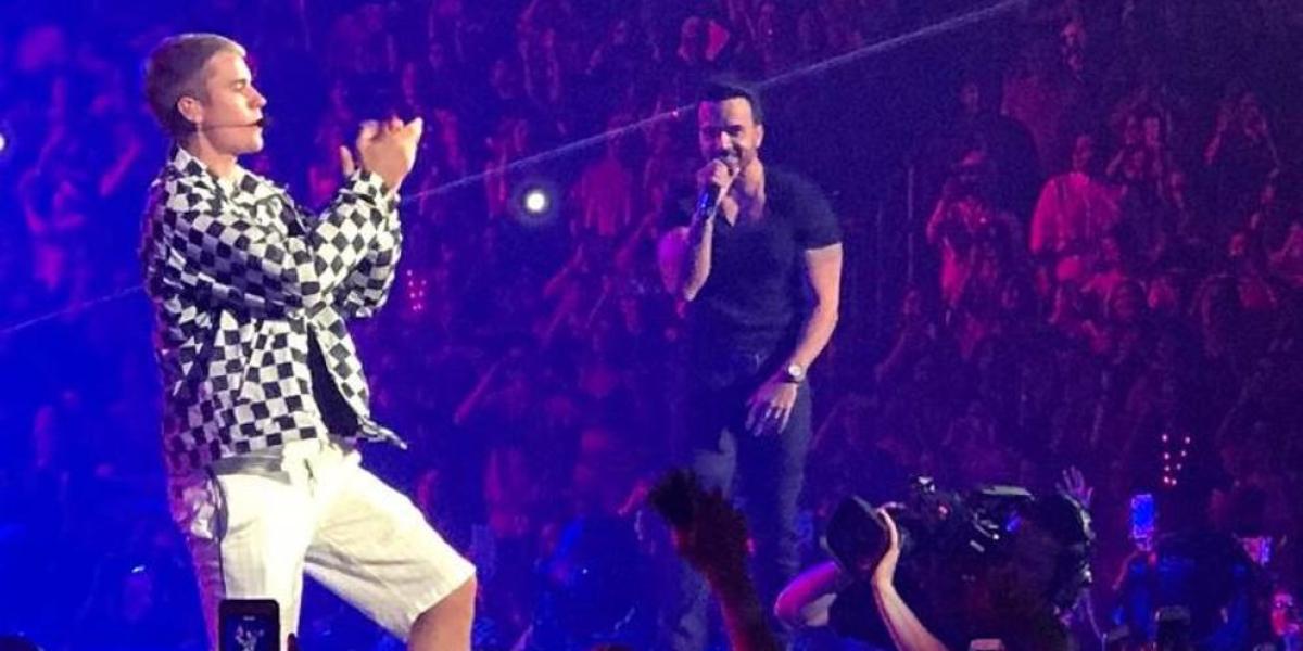 Luis Fonsi en el concierto de Justin Bieber en Puerto Rico