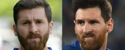 Reza Parastesh a la izquierda, Leo Messi a la derecha
