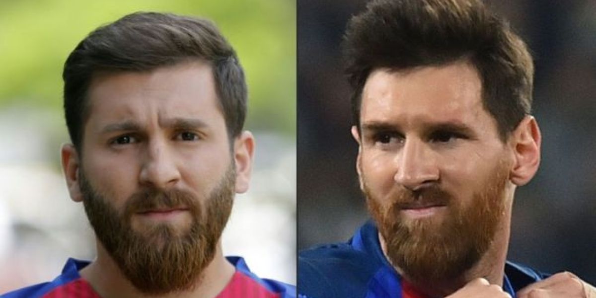 Reza Parastesh a la izquierda, Leo Messi a la derecha