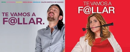 Dos actores imitan a Pablo Iglesias y Susana Díaz para anunciar el Salón Erótico de Barcelona Dos actores imitan a Pablo Iglesias y Susana Díaz para anunciar el Salón Erótico de Barcelona