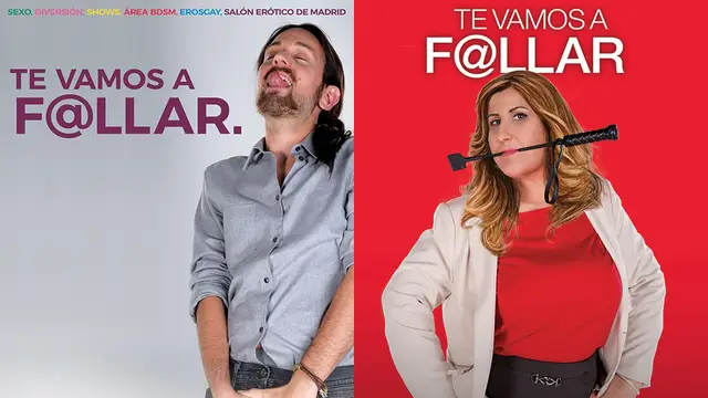 Dos actores imitan a Pablo Iglesias y Susana Díaz para anunciar el Salón Erótico de Barcelona