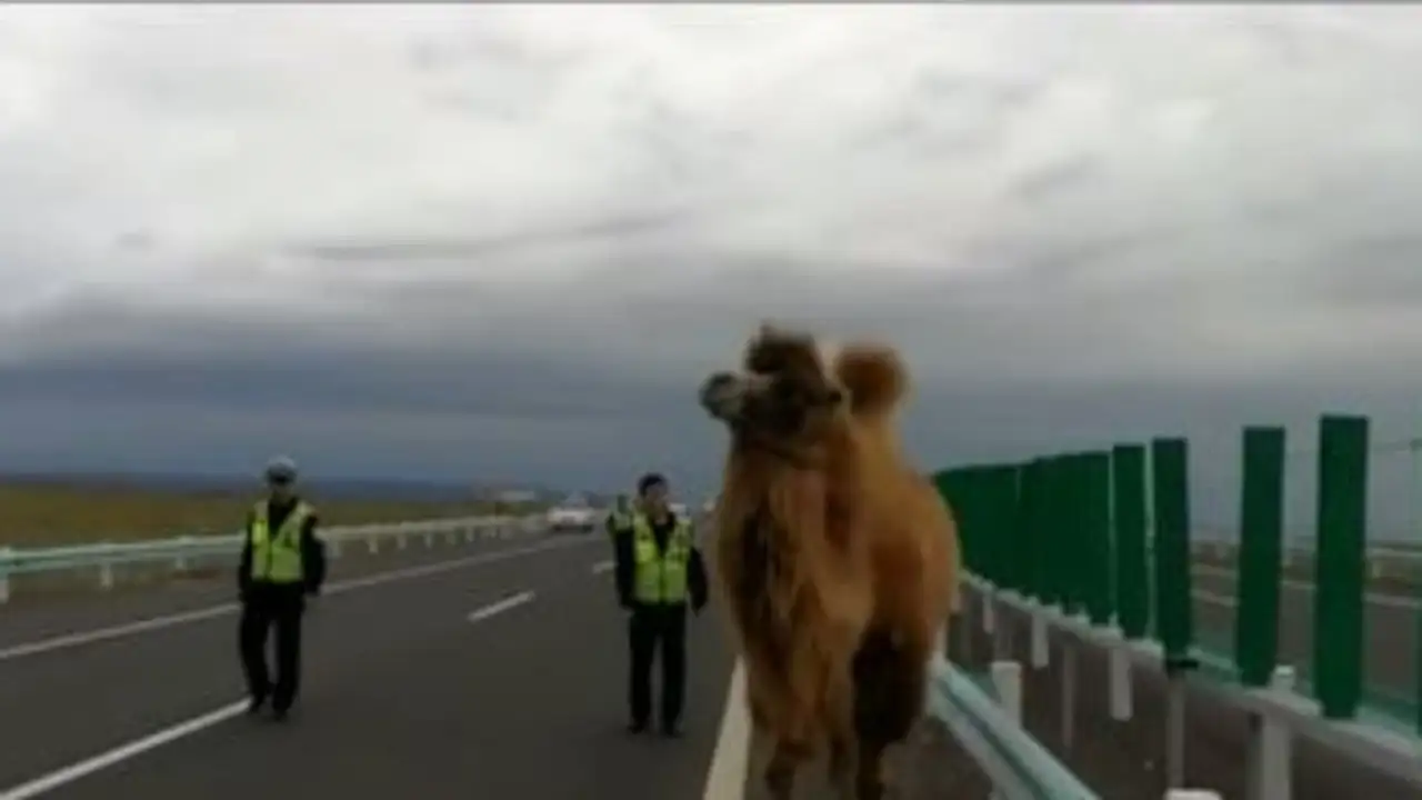 Unos camellos han parado el tráfico en Pekín durante horas Unos camellos han parado el tráfico en Pekín durante horas