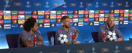 Marcelo, Sergio Ramos y Zidane comparecen antes de la final de la Champions Marcelo, Sergio Ramos y Zidane comparecen antes de la final de la Champions