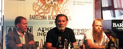 Joan Callau, Pino Sagliocco y Tommy Franklyn en la rueda de prensa del Barcelona Beach Festival 2017 Joan Callau, Pino Sagliocco y Tommy Franklyn en la rueda de prensa del Barcelona Beach Festival 2017