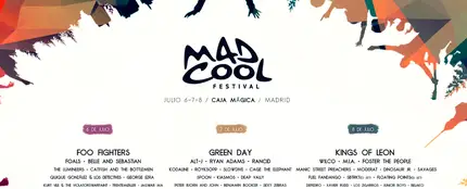 Line Up del Mad Cool 2017 con Foo Fighters, Green Day y Kings of Leon Line Up del Mad Cool 2017 con Foo Fighters, Green Day y Kings of Leon