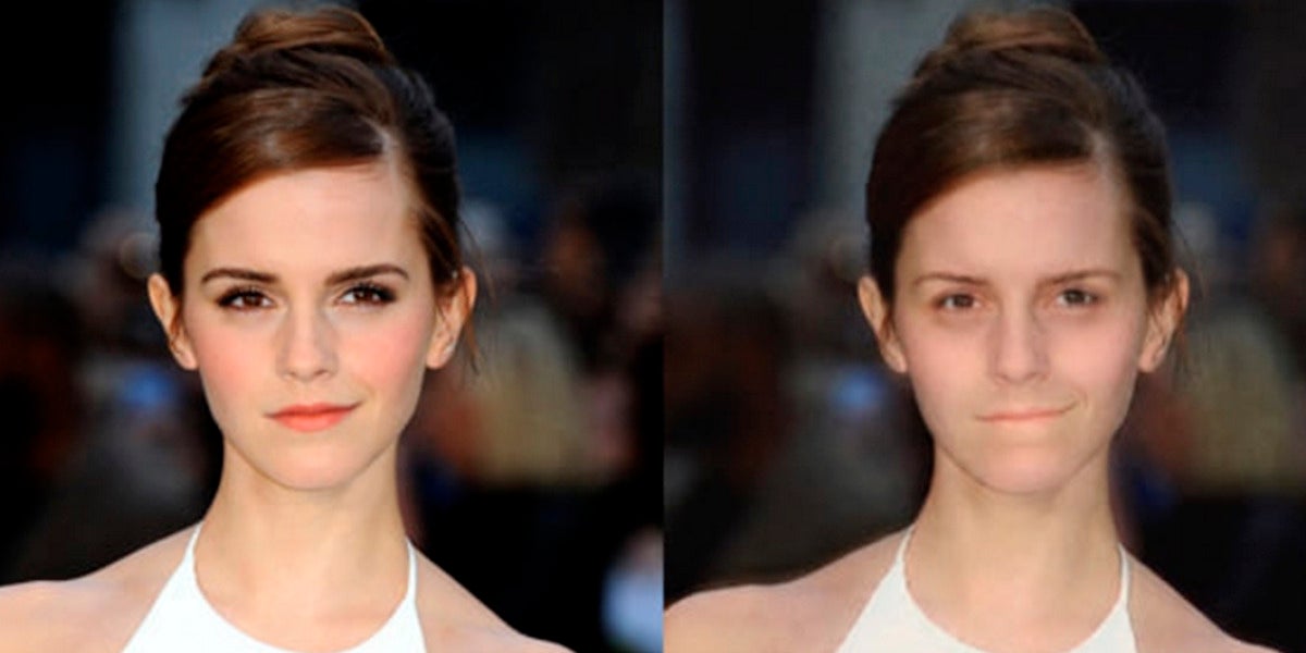 Emma Watson sin maquillaje por la app MAKEAPP