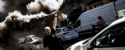 Una manifestación de taxistas recorre el centro de Barcelona Una manifestación de taxistas recorre el centro de Barcelona