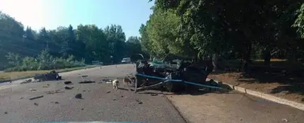 El coche en el que murieron las dos jóvenes El coche en el que murieron las dos jóvenes