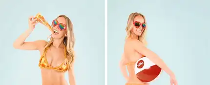 El pizza-kini, el bañador comestible El pizza-kini, el bañador comestible