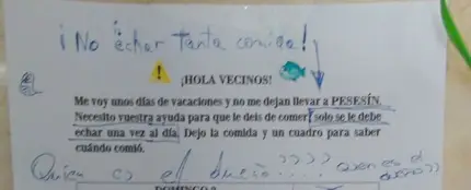 La nota que dejó el propietario junto al 'Pesesín' La nota que dejó el propietario junto al 'Pesesín'
