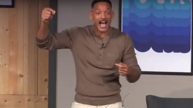 Will Smith durante su discurso motivacional