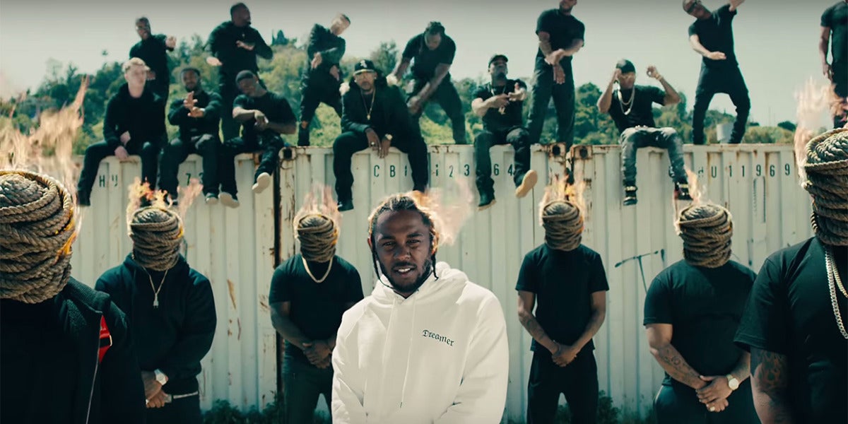 Kendrick Lamar en el vídeo de HUMBLE.