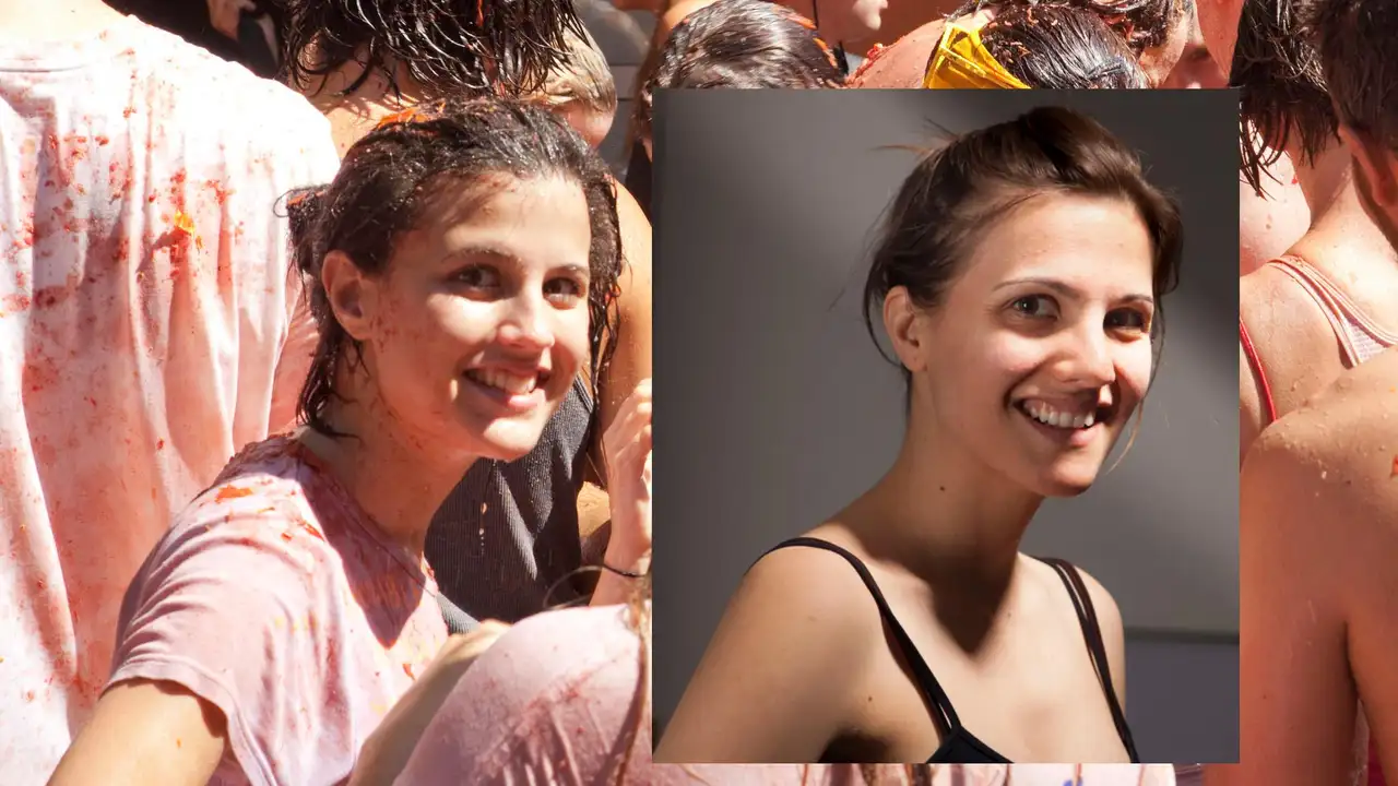 El montaje de Eva Casado con la chica de La Tomatina El montaje de Eva Casado con la chica de La Tomatina