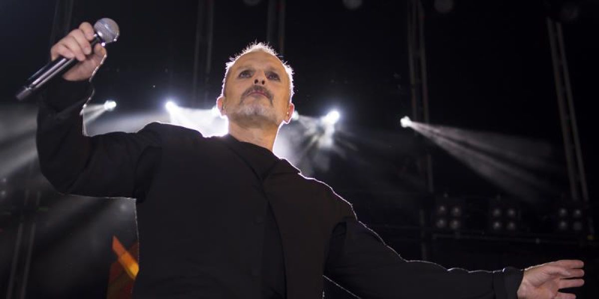 El cantante Miguel Bosé durante un concierto en Sevilla