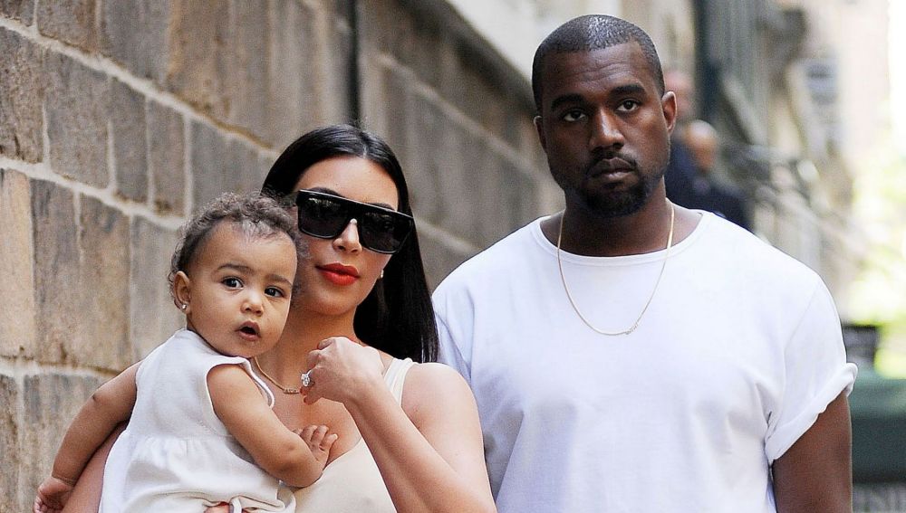 Kim Kardashian, Kanye West y la pequeña North