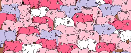 ¿Encuentras el corazón entre los elefantes? ¿Encuentras el corazón entre los elefantes?