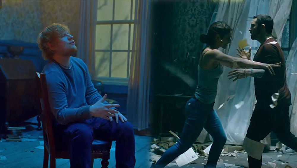 Ed Sheeran y Eminem en el videoclip de 'River'