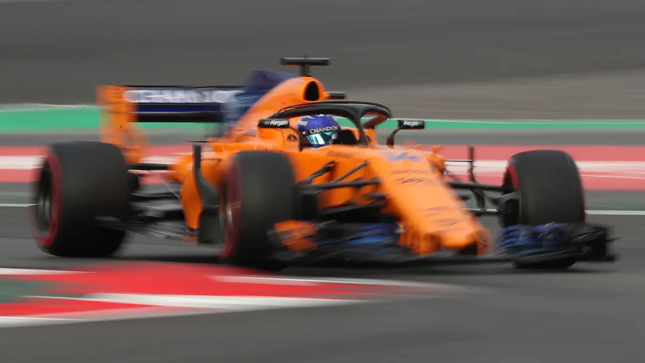 Fernando Alonso, rodando en Montmeló Fernando Alonso, rodando en Montmeló