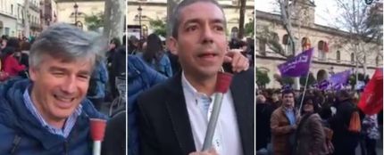 El degradante vídeo de dos hombres insultando a las mujeres en la huelga del 8M