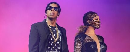 Jay Z y Beyoncé sobre el escenario