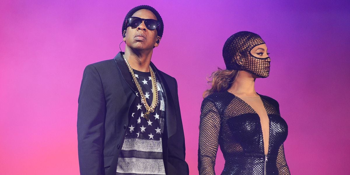 Jay Z y Beyoncé sobre el escenario