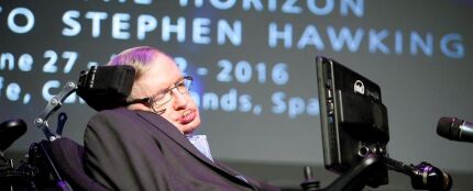 El físico británico Stephen Hawking en una intervención en el festival Starmus, en Canarias