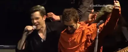 Brandon Flowers y Liam Gallagher en un concierto de The Killers Brandon Flowers y Liam Gallagher en un concierto de The Killers