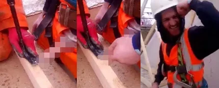 Un hombre se clava el pene a una madera para ganar una apuesta Un hombre se clava el pene a una madera para ganar una apuesta