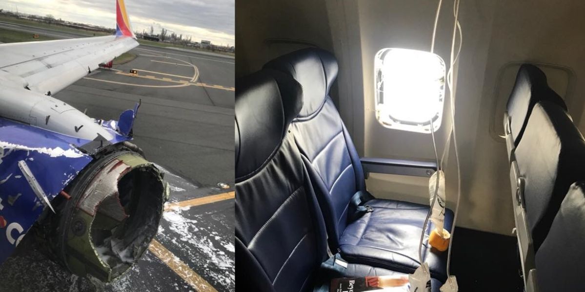 Avión que ha aterrizado de emergencia en Filadelfia