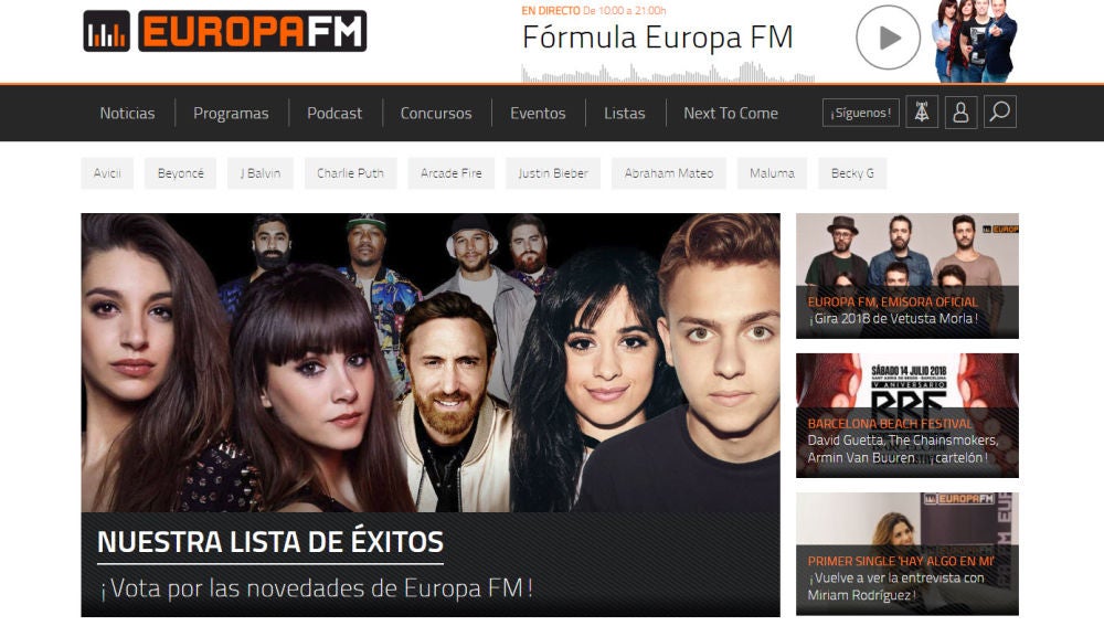 La web de Europa FM