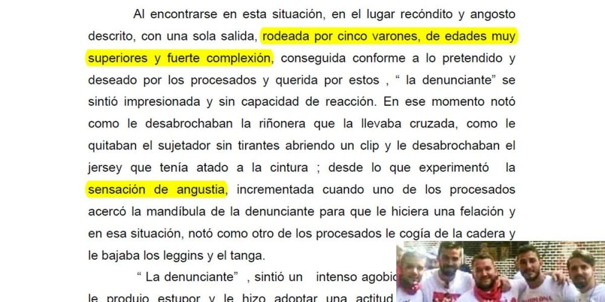 Imagen de la sentencia de 'La Manada'