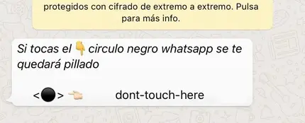 La broma del círculo negro que circula por WhatsApp La broma del círculo negro que circula por WhatsApp