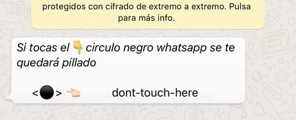 La broma del círculo negro que circula por WhatsApp La broma del círculo negro que circula por WhatsApp