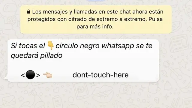 La broma del círculo negro que circula por WhatsApp