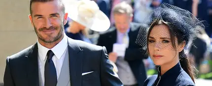 David y Victoria Beckham en la boda de Meghan Markle y el príncipe Harry David y Victoria Beckham en la boda de Meghan Markle y el príncipe Harry