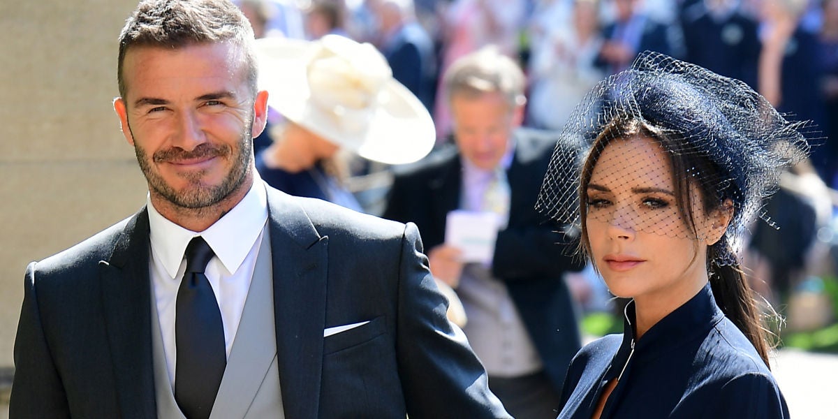 David y Victoria Beckham en la boda de Meghan Markle y el príncipe Harry