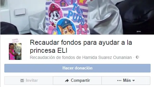Página de la recaudación de fondos