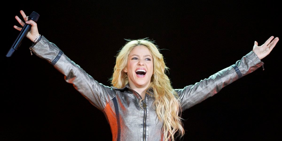 Shakira durante su concierto en Madrid dentro de la gira Sale El Sol World Tour (2011)