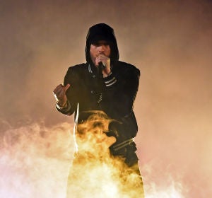 Eminem durante una actuación Eminem durante una actuación